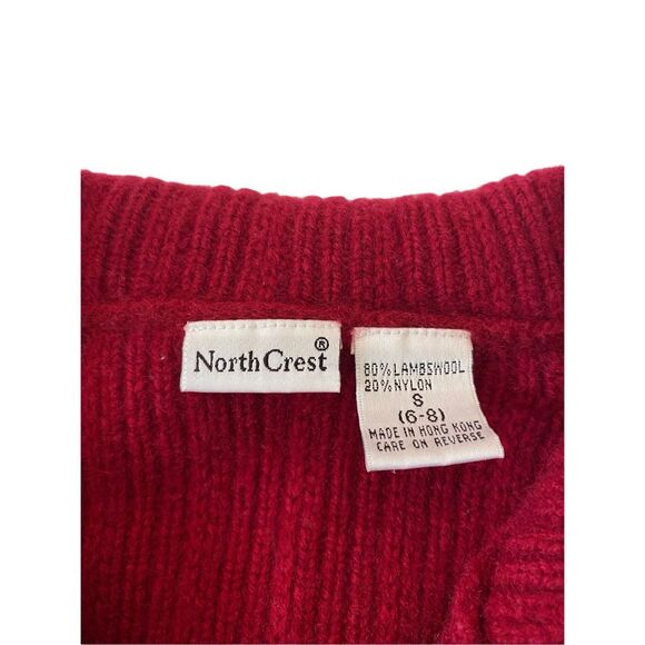 NorthCrest Lambswool Full Zip Knit Sweater Winter Workwear Size Small Red - Picture 5 of 10